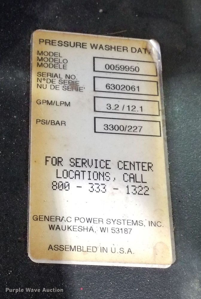 image for item LC9860 Generac Professional Grade pressure washer