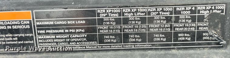 image for item LE9005 2017 Polaris RZR H.O. 1000 utility vehicle