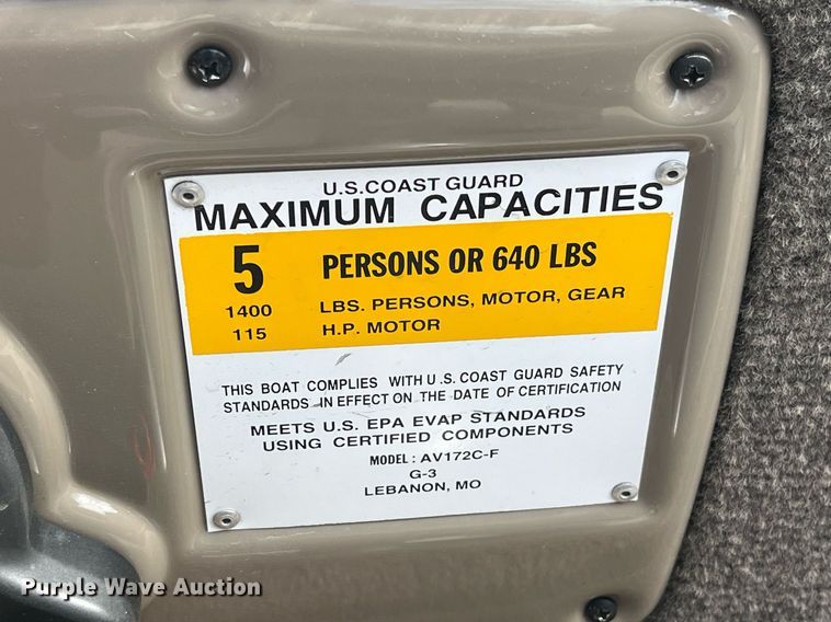 image for item LE9010 2011 G3 Angler V172F boat