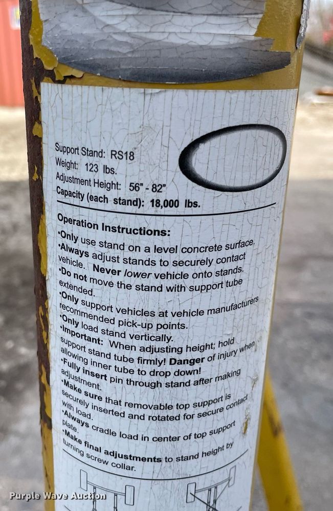 image for item LV9991 (2) Rotary Lift RS18 jack stands  