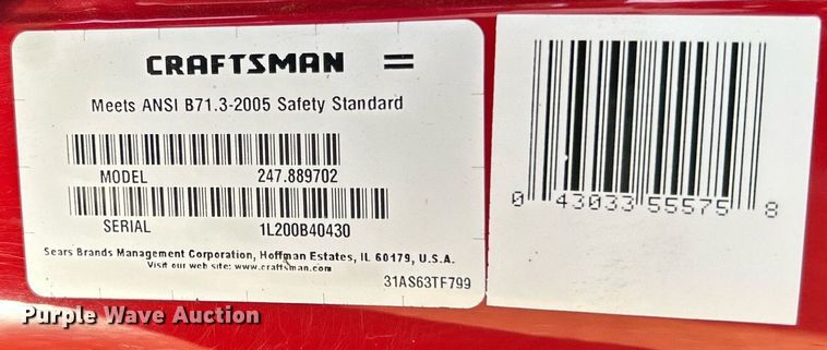 image for item NB9330 Craftsman snow blower