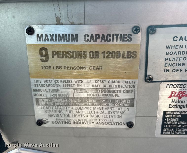 image for item NB9333 1981 Thunderbird F-20 LS boat