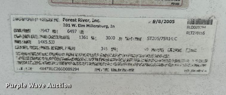 image for item NB9335 2006 Forest River Rockwood camper