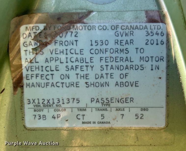 image for item NB9347 1973 Ford Pinto 