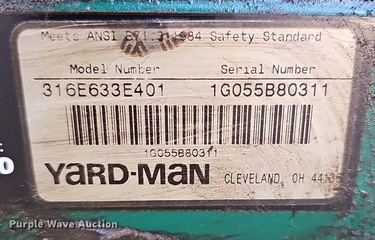 image for item NE9543 Yardman 404 snow blower