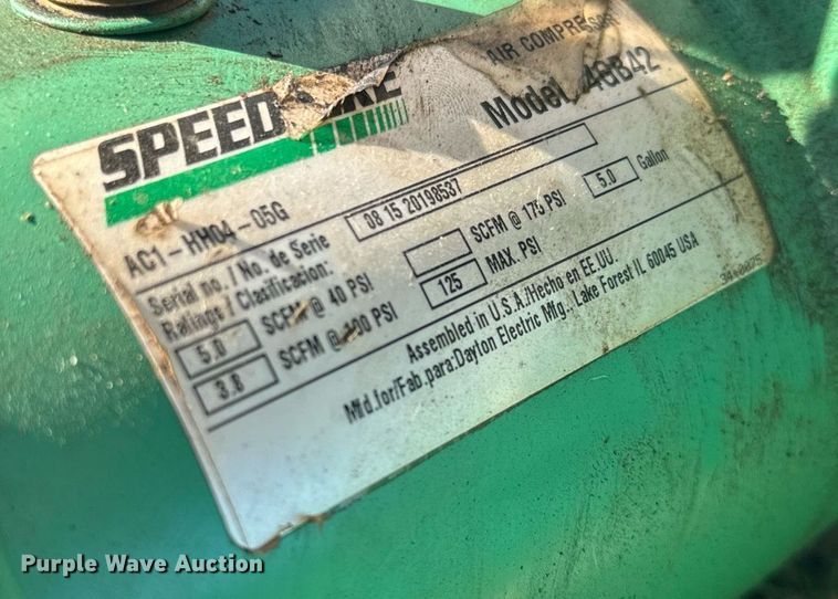 image for item NF9362 Speedaire 4GB42 air compressor