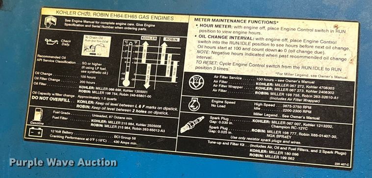 image for item NF9394 Miller Trailblazer 275DC welder/generator