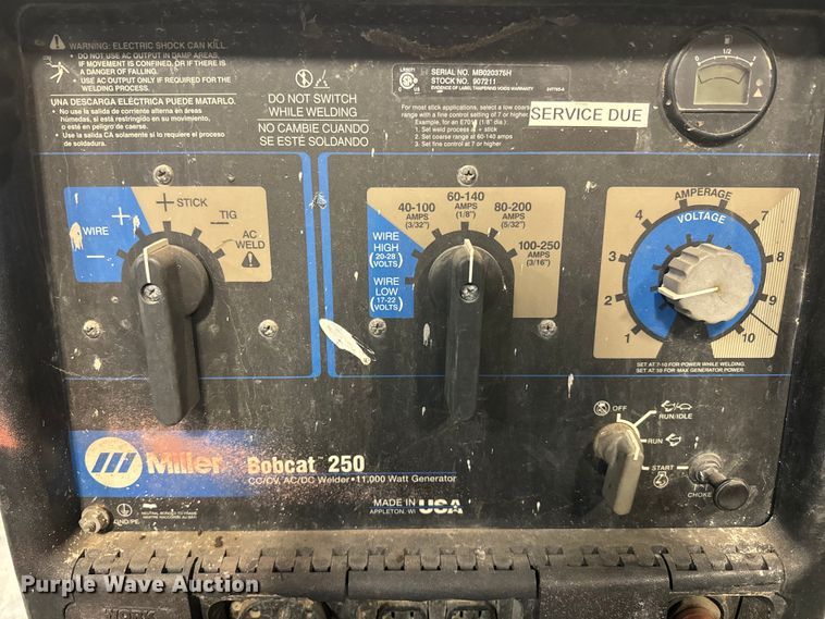 image for item NF9395 Miller Bobcat 250 welder/generator