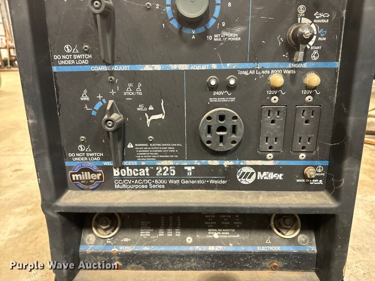 image for item NF9396 Miller Bobcat 225 T welder/generator