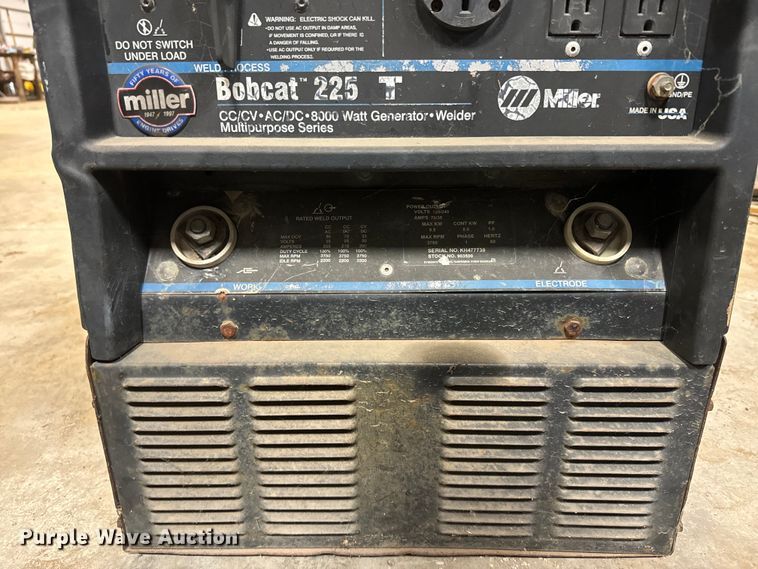 image for item NF9396 Miller Bobcat 225 T welder/generator