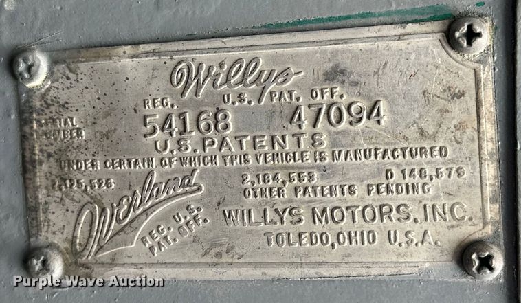 image for item NJ9396 1959 Willy's Jeep  SUV