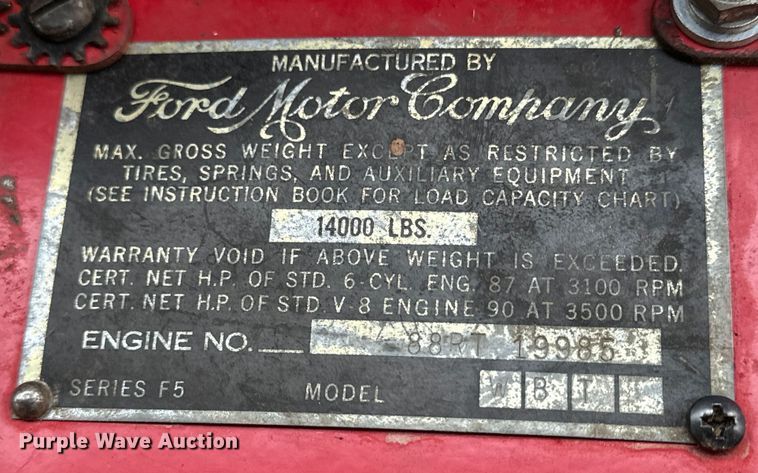 image for item NJ9397 1948 Ford F-5 grain truck