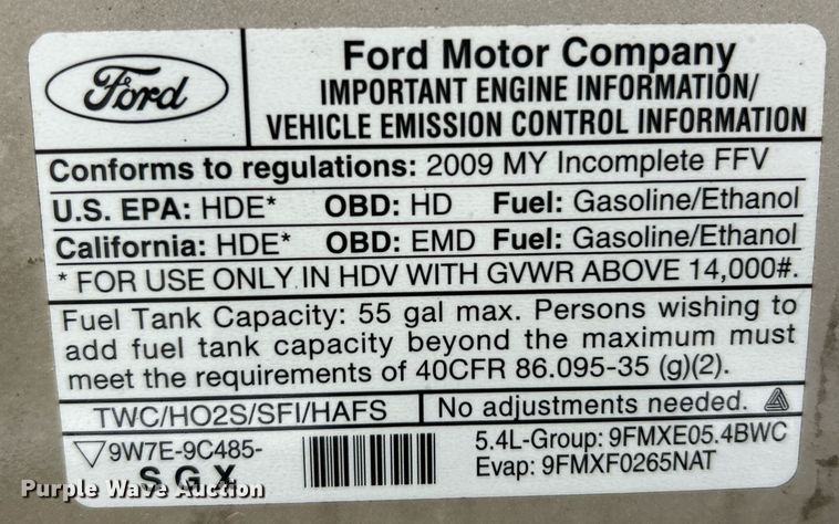 image for item NJ9527 2009 Ford E450 Super Duty box truck
