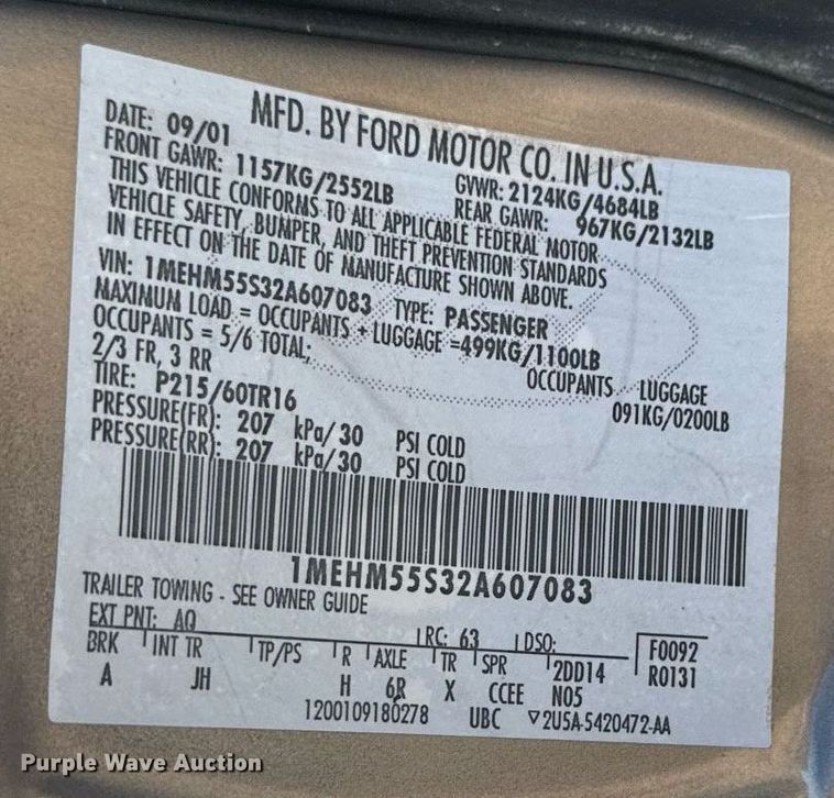 image for item NM9290 2002 Mercury  Sable LS 