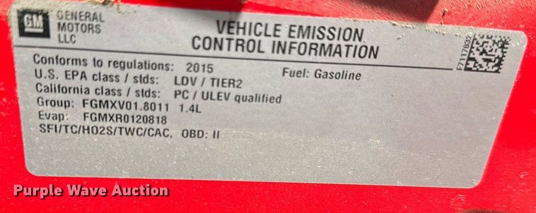 image for item NU9454 2015 Chevrolet Cruze LT 