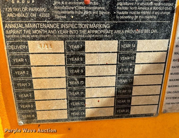 image for item NU9458 2014 Haulotte 4527A boom lift