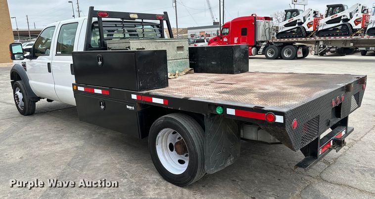 image for item NU9511 2008 Ford F450 Super Duty Crew Cab flatbed truck