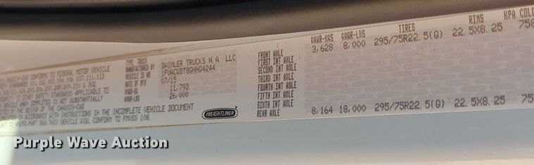 image for item NZ9303 2016 Freightliner Business Class M2 box truck