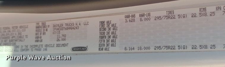 image for item NZ9304 2016 Freightliner Business Class M2 box truck