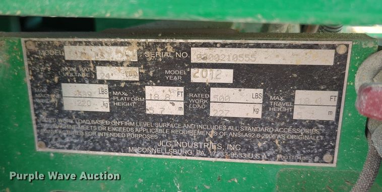 image for item NZ9329 2012 JLG 1930ES scissor lift