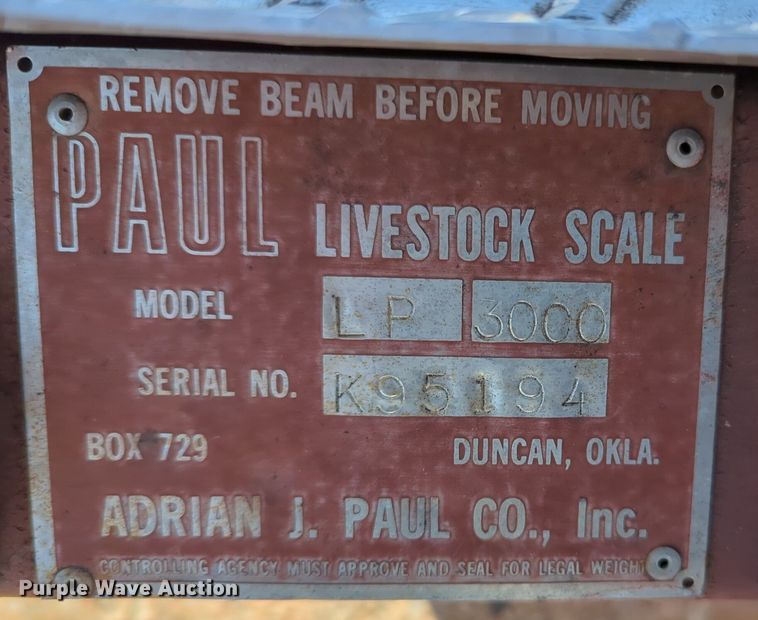 image for item NZ9363 Paul LP3000 livestock scale 
