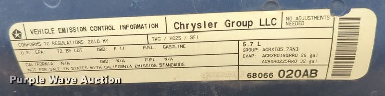 image for item NZ9388 2010 Dodge Ram 1500 Crew Cab pickup truck