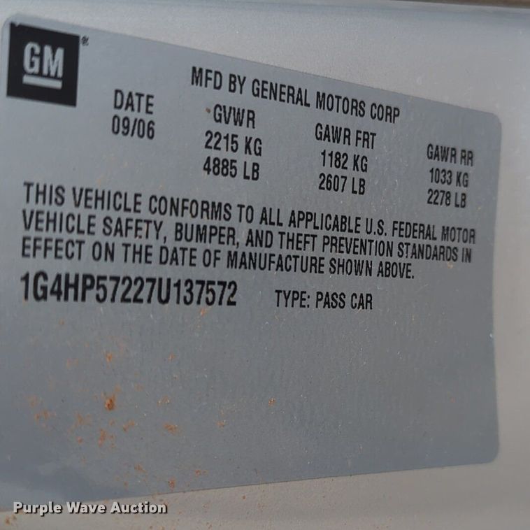 image for item NZ9392 2007 Buick Lucerne 