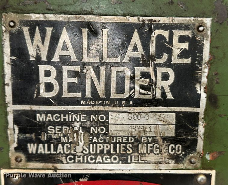 image for item OA9604 Wallace Bender pipe bender