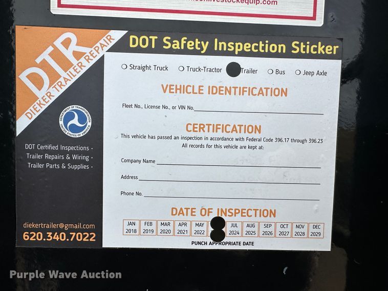 image for item OA9619 2012 Titan CF2739 equipment trailer