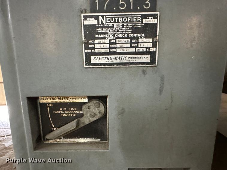 image for item OA9620 1974 Gallmeyer & Livingston 570 surface grinder