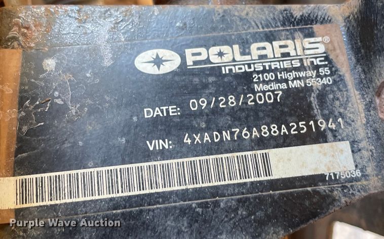 image for item OG9807 2008 Polaris  Sportsman 800 ATV