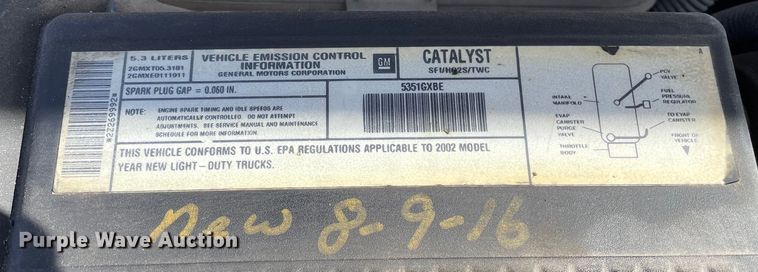 image for item OG9810 2002 Chevrolet Silverado 1500 pickup truck