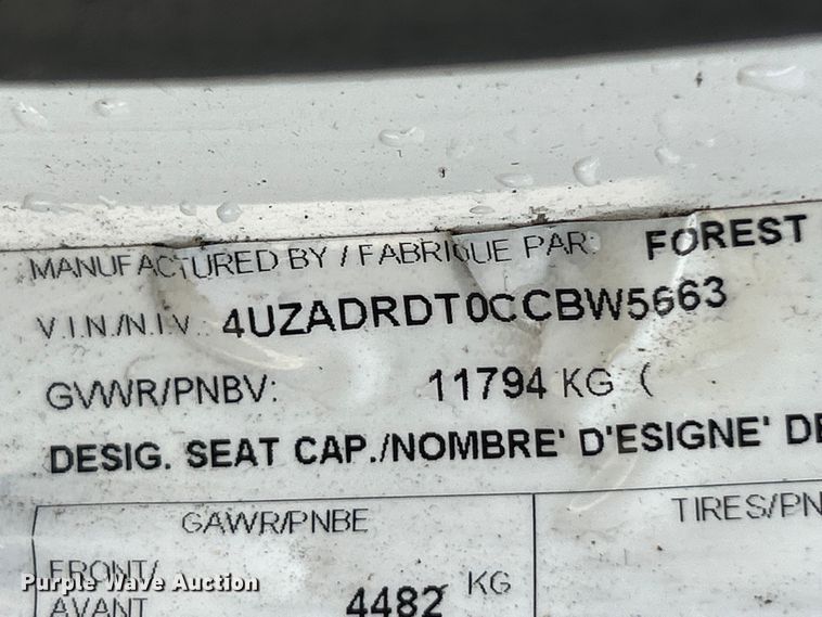 image for item OK9786 2012 Freightliner S2C shuttle bus