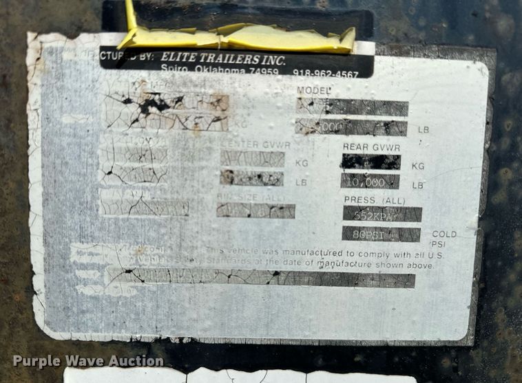 image for item OM9828 2005 Elite equipment trailer