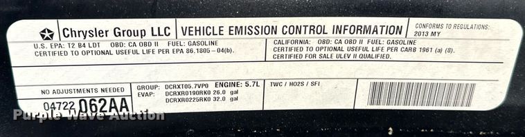 image for item OM9887 2013 Dodge Ram 1500 Quad Cab pickup truck