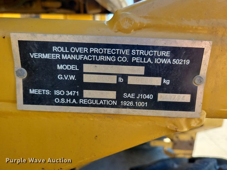 image for item DG0417 2008 Vermeer RTX1250 trencher