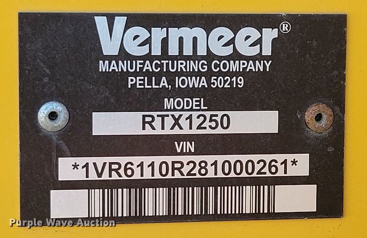 image for item DG0417 2008 Vermeer RTX1250 trencher