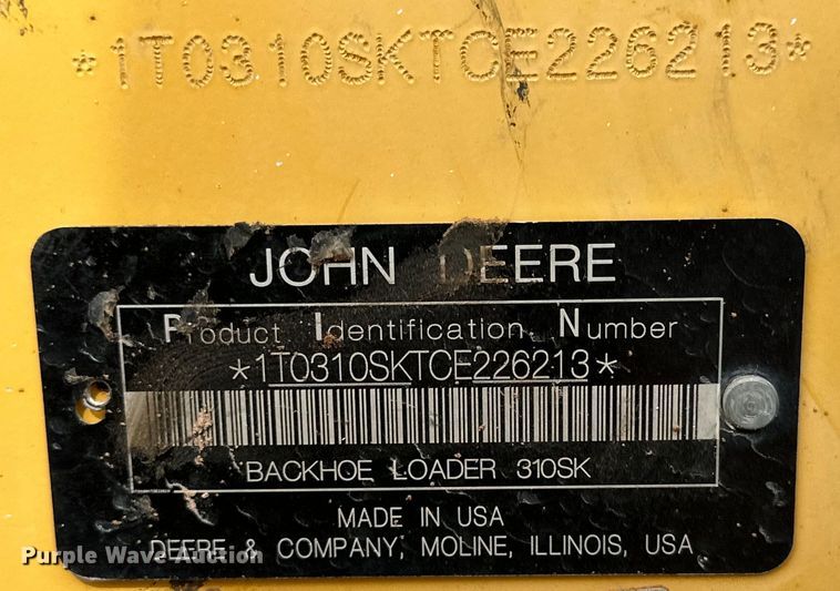 image for item DG4268 2012 John Deere 310SK backhoe