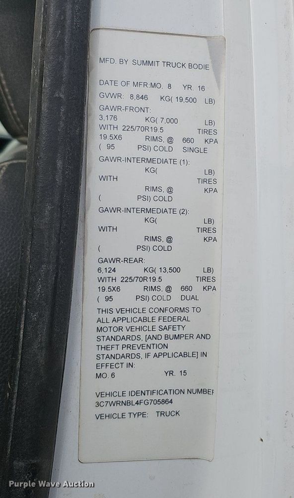 image for item DK0555 2015 Dodge Ram 5500HD utility / service truck