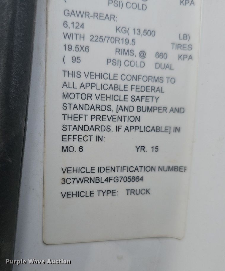 image for item DK0555 2015 Dodge Ram 5500HD utility / service truck