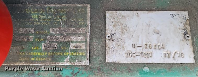 image for item DK0579 Avant Garde Engineering Inc H412 overhead crane