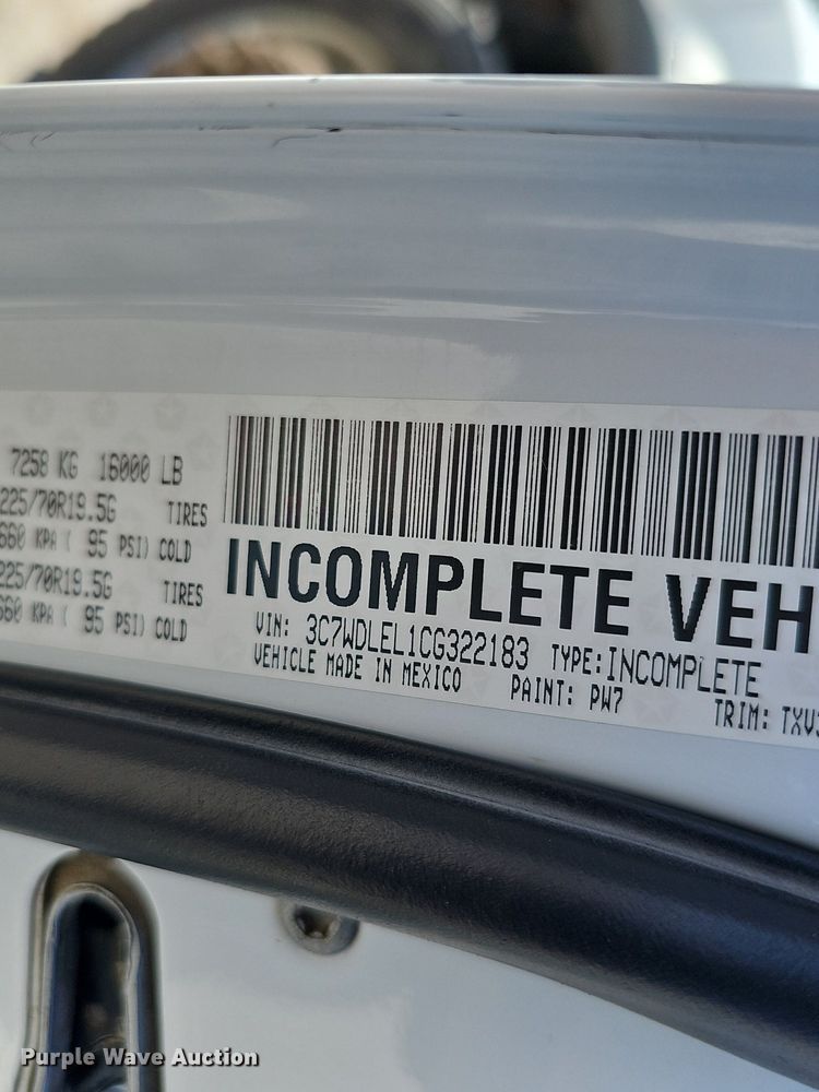 image for item DK0592 2012 Dodge Ram 4500HD Crew Cab utility / service truck