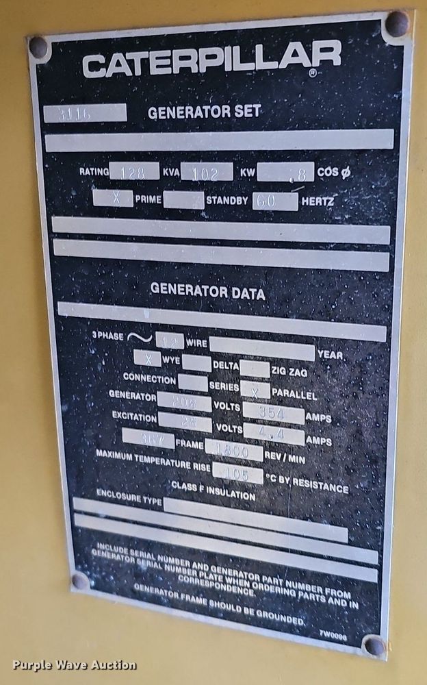 image for item DK0646 Caterpillar 125 generator