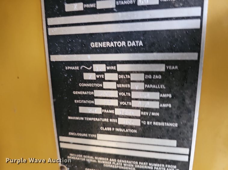 image for item DK0646 Caterpillar 125 generator