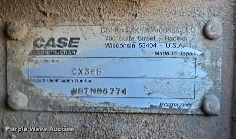 image for item DK0656 2016 Case CX36B STX mini excavator