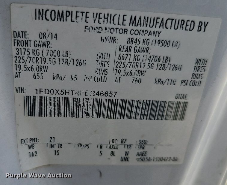 image for item DK0711 2015 Ford F550 Super Duty XL  bucket truck