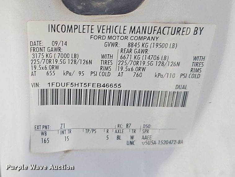 image for item DK0713 2015 Ford F550 Super Duty XL  bucket truck