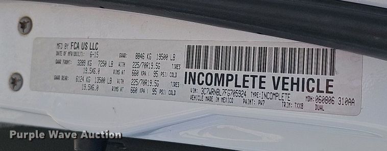 image for item DK0714 2015 Dodge Ram 5500HD bucket truck