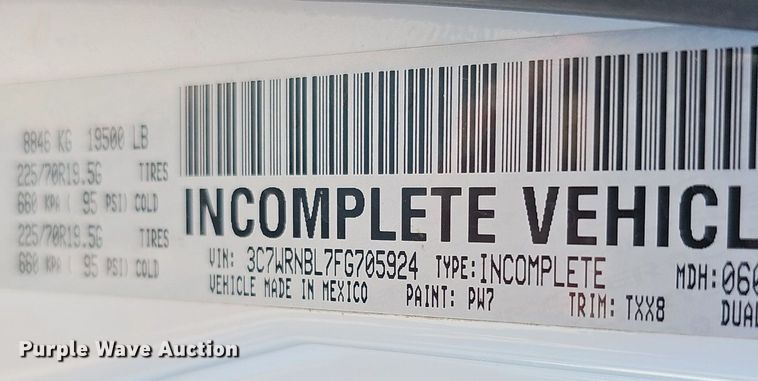 image for item DK0714 2015 Dodge Ram 5500HD bucket truck