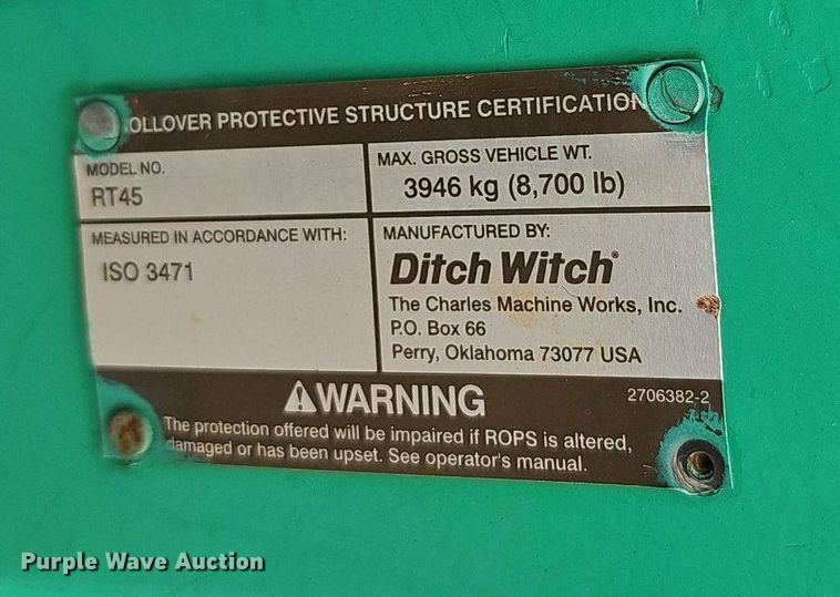 image for item DK0728 2017 Ditch Witch RT45 trencher